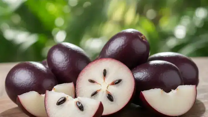 Pomme étoile coupée transversalement montrant les pépins en forme d'étoile.