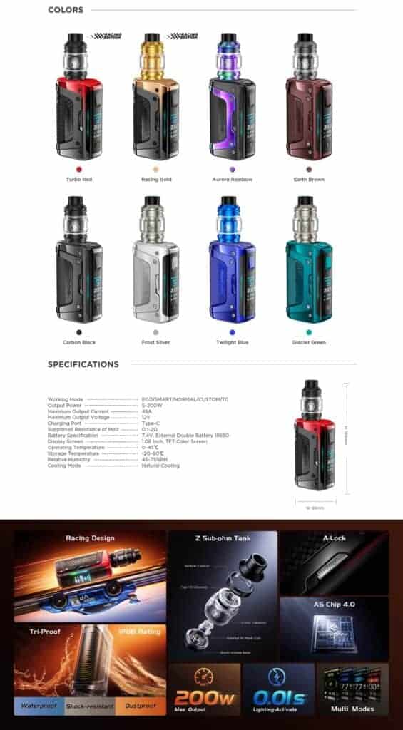 Kit Aegis Legend 5 Millésime Vape Kit Aegis Legend 5 Millésime Vape